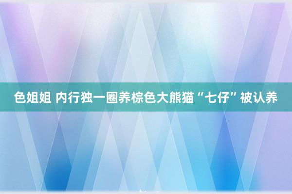 色姐姐 内行独一圈养棕色大熊猫“七仔”被认养