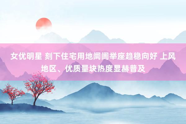 女优明星 刻下住宅用地阛阓举座趋稳向好 上风地区、优质量块热度显赫普及