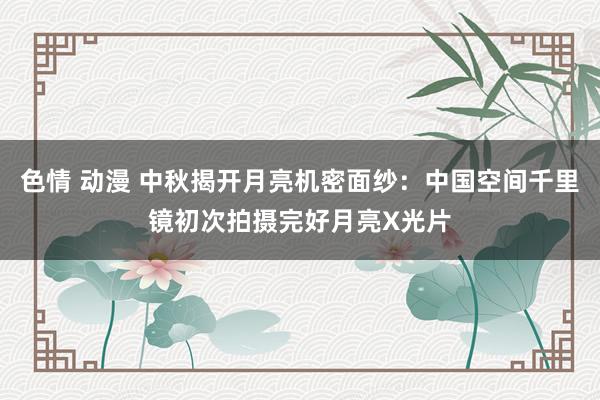 色情 动漫 中秋揭开月亮机密面纱：中国空间千里镜初次拍摄完好月亮X光片