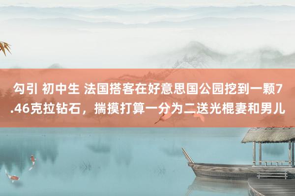 勾引 初中生 法国搭客在好意思国公园挖到一颗7.46克拉钻石，揣摸打算一分为二送光棍妻和男儿