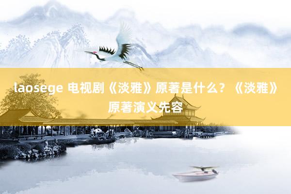 laosege 电视剧《淡雅》原著是什么？《淡雅》原著演义先容